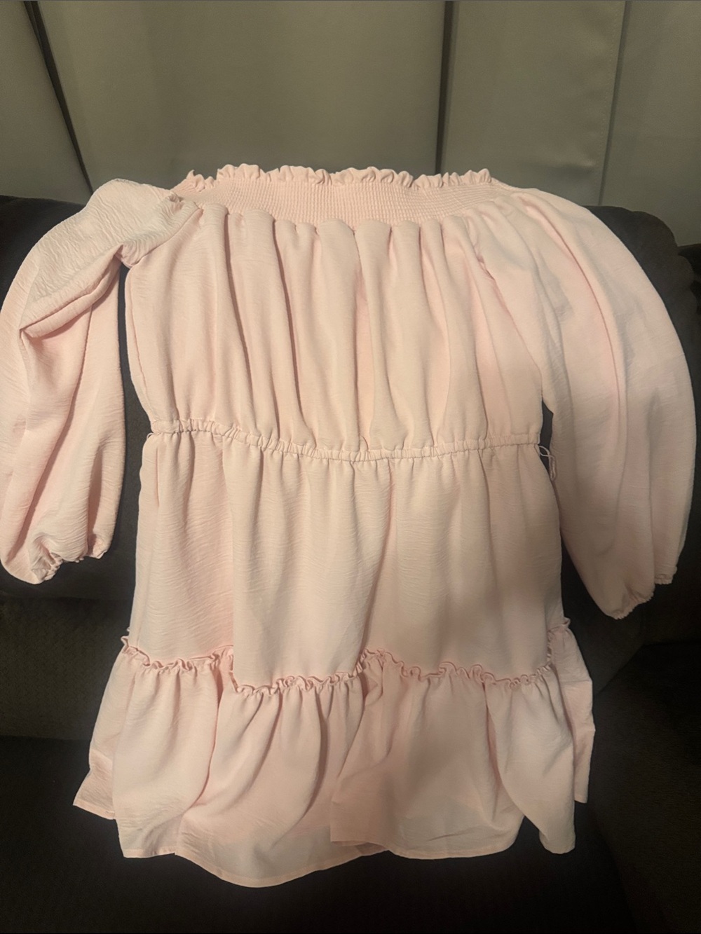 Kids Peasant Dress Top in Light Pink